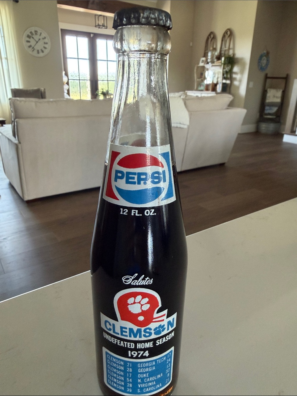 Pepsi Bottle with Red, Blue and White Labels